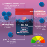 Enjoy Hemp Live Rosin Euphoria Delta 9 THC 600mg Gummies (Sativa-Infused Blue Raspberry) - 15 mg each | 40 gummies