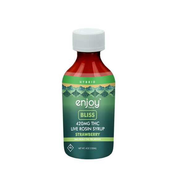 Fast-Acting Live Rosin Delta 9 THC Syrup for Bliss - Strawberry (Hybrid)
