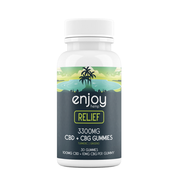 3300mg CBD Gummies For Relief - Full Spectrum CBD + CBG + Turmeric + Ginseng