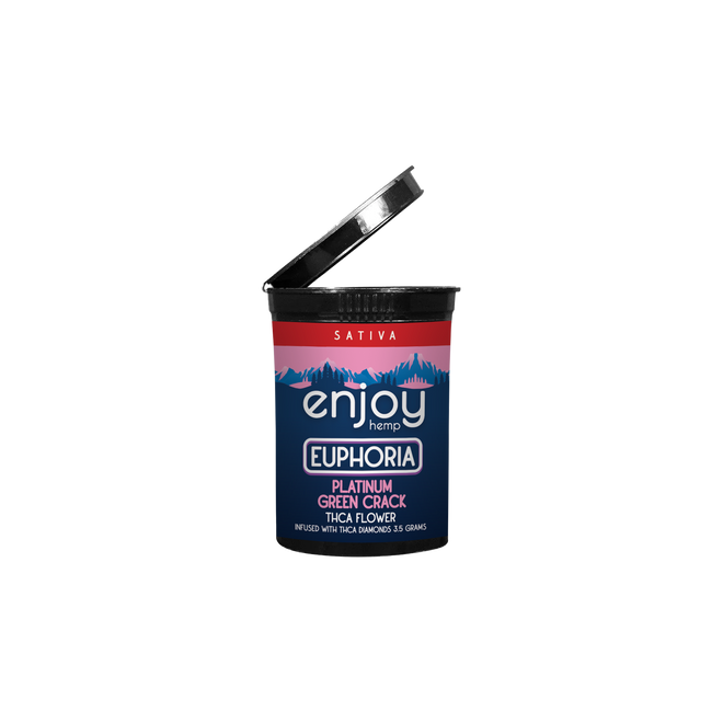 Enjoy Hemp 3.5g Mega Potency THCA Flower for Euphoria - Platinum Green Crack (Sativa) - 45.85%