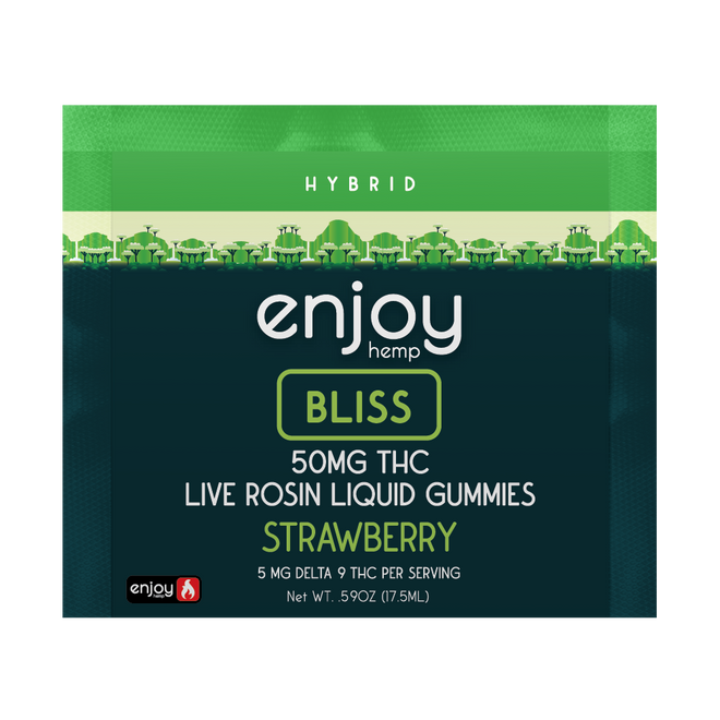 Enjoy Hemp 50mg Live Rosin Liquid Gummies - Strawberry for Bliss (Hybrid)