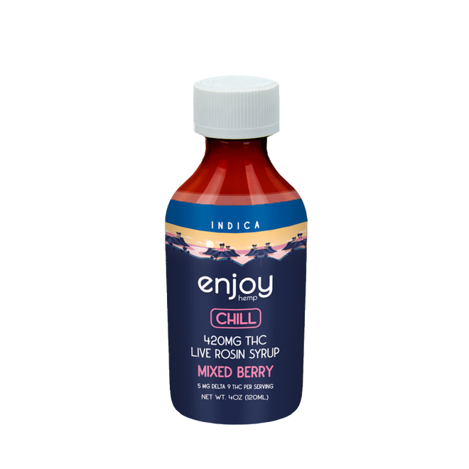 Fast-Acting Live Rosin 420 mg Delta 9 THC Syrup - Chill (Indica-Infused Mixed Berry)